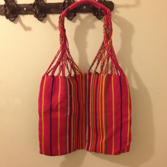 Fuchsia Pink Flower Cotton Bag - Picture 3 of 6